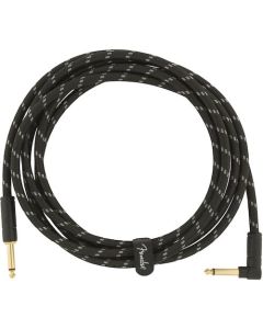 Fender Deluxe Series Instrument Cable - Straight to Right Angle - 10ft. to 25ft. - Black Tweed