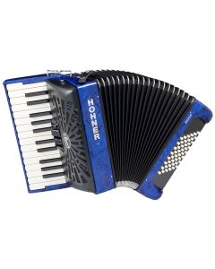 Hohner Bravo II 48 Chromatic Piano Accordion 26 Key and 48 Bass - Pearl Blue