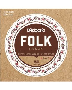 D'Addario EJ32C Folk Clear Nylon Classical Guitar Strings