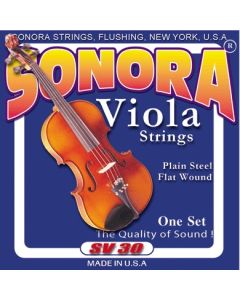 Sonora SV30 Plain Steel Flat Wound Viola String Set