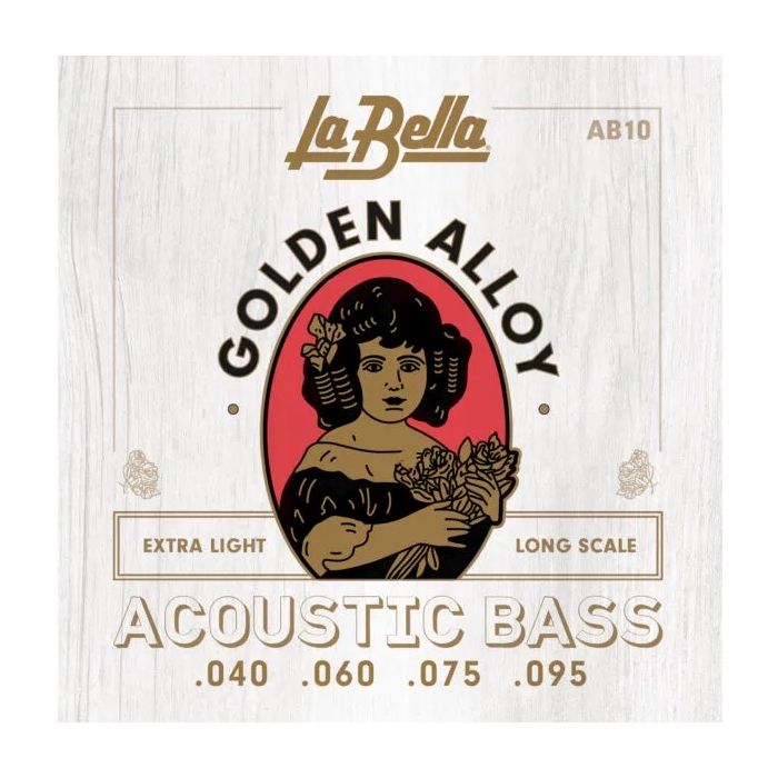 La Bella AB10 Golden Alloy Long Scale Extra Light Acoustic Bass Strings