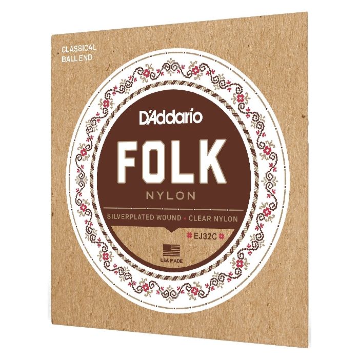 D'Addario EJ32C Folk Clear Nylon Classical Guitar Strings