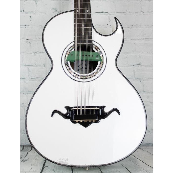 Sevillano C-1 Bajo Quinto Single Cutaway with SKB and EMG Pickup - Pearl White