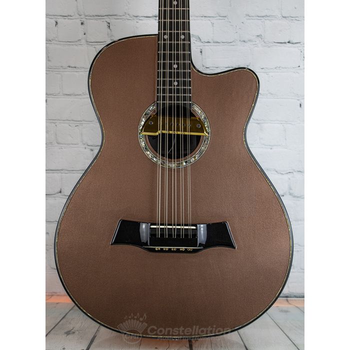 Sevillano R-1 Bajo Quinto Single Cutaway with EMG Pick-up and SKB Case - Brown Metallic